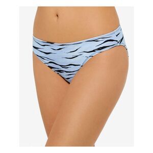 HULA HONEY Women's Light Blue Lined Wild Cat Hipster Swimsuit Bottom L